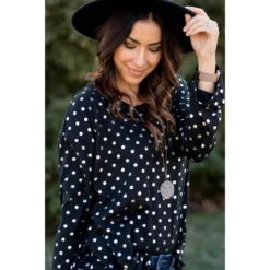 Polka Dot Shine Basic Long Tee -Women's Clothing Store BB 8656 de92de91 e35d 4881 be6d 6f54469d91ca