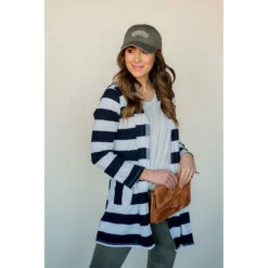 Wide Striped Cardigan -Women's Clothing Store BB 8666 3d49f170 fc9d 4200 9df7 7be1edaf418b