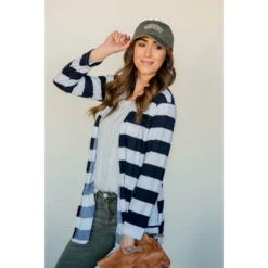 Wide Striped Cardigan -Women's Clothing Store BB 8675 9baf6dd7 f68c 46fc a571 a7e866658a4f