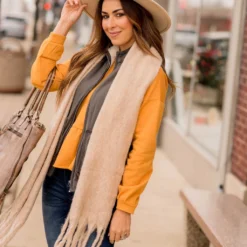 Ivory Fringe Bottom Scarf