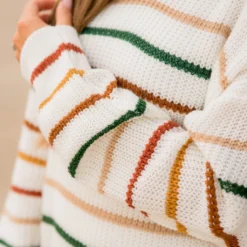 Striped V Neck Sweater -Women's Clothing Store BB 8687 76ba85a0 9942 4328 aca3 0ef16acc8667 864203