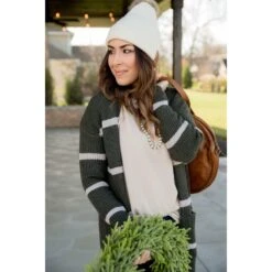 Ivory Striped Rugby Tunic Cardigan -Women's Clothing Store BB 8695 af893a70 e6cd 480a a434 cff58c692ef3