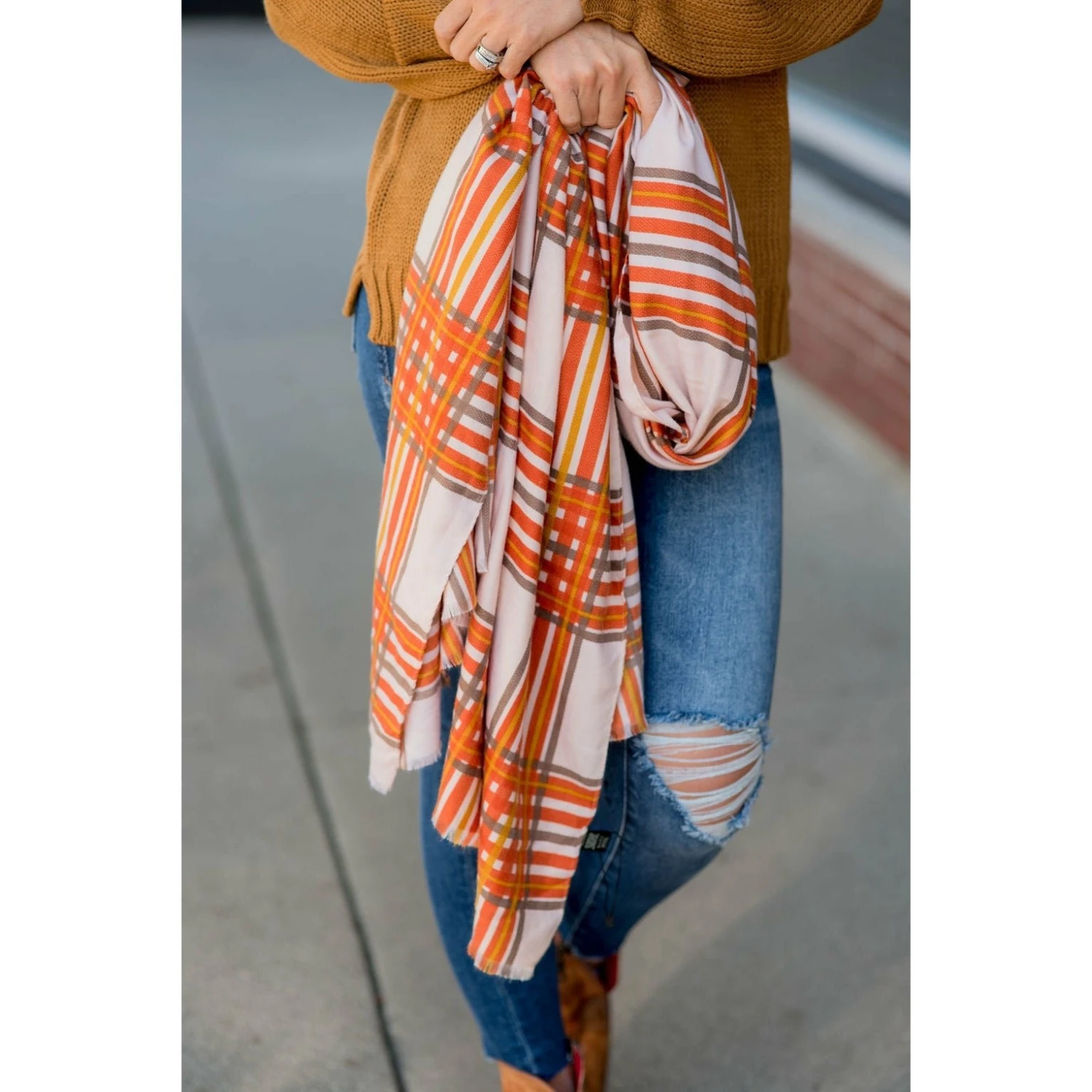 Delicately Lined Rich Basic Scarf 14 Delicately Lined Rich Basic Scarf - Image 14