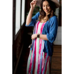 Brush Stroked Maxi Dress -Women's Clothing Store BB 8738