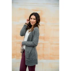 Solid Dot Accent Cardigan 14 Solid Dot Accent Cardigan -Women's Clothing Store BB 8779