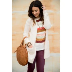 Solid Dot Accent Cardigan 19 Solid Dot Accent Cardigan -Women's Clothing Store BB 8804