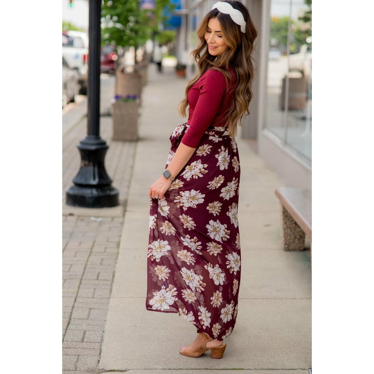 3/4 Sleeve Floral Bottom Maxi 4 3/4 Sleeve Floral Bottom Maxi - Image 4