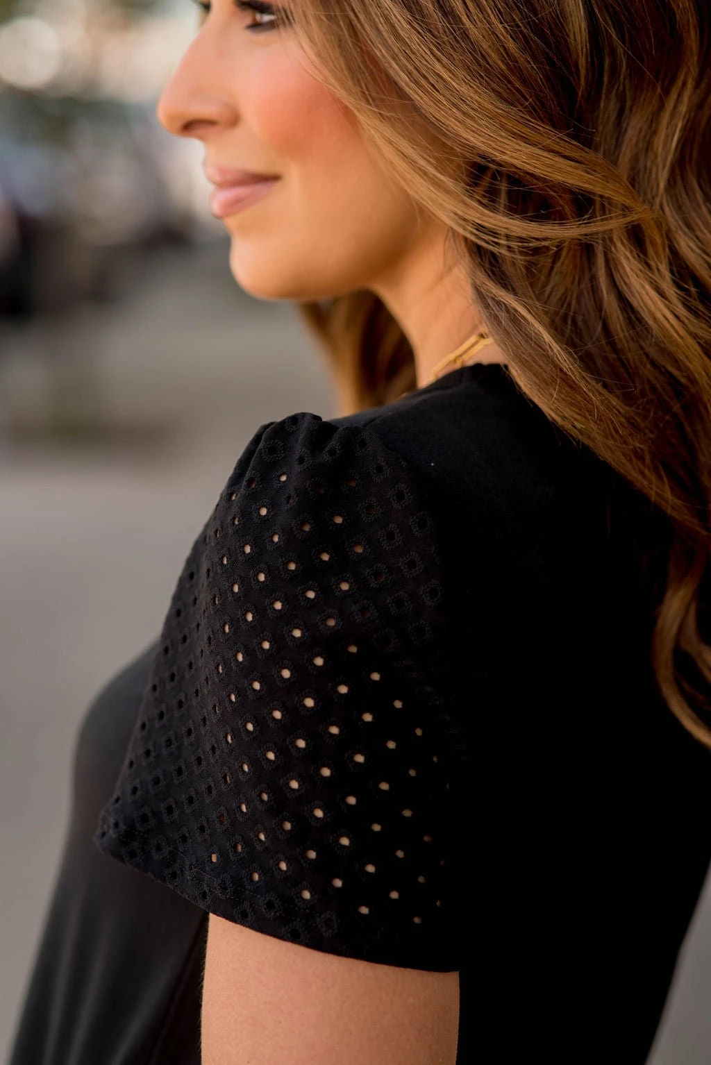 Dotted Cutout Sleeve Tee 11 Dotted Cutout Sleeve Tee - Image 11