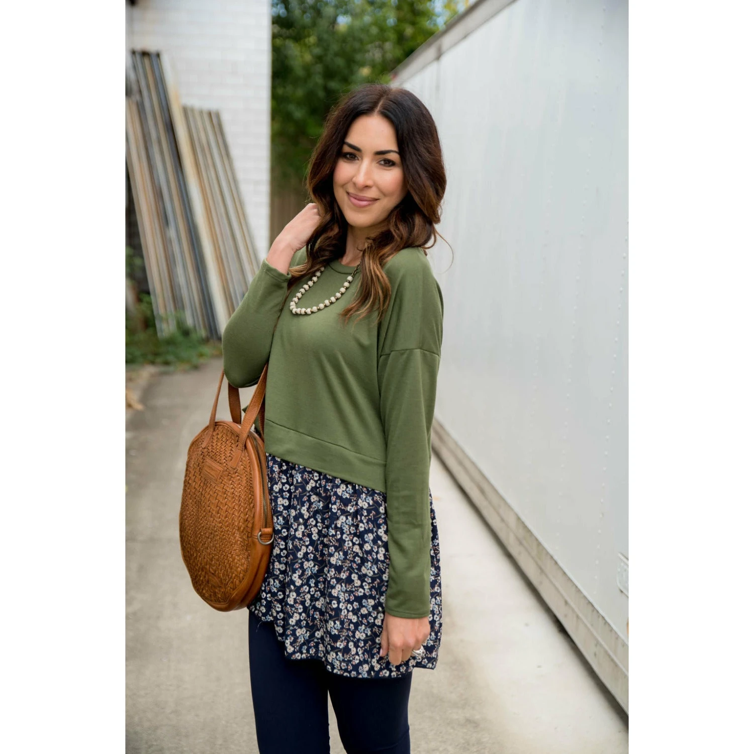 Vintage Floral Blouse Bottom Sweatshirt 1 Vintage Floral Blouse Bottom Sweatshirt