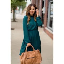 Textured Long Sleeve Cinch Dress -Women's Clothing Store BB 8844 4244927d 7447 4d21 86d9 94877473aa2c