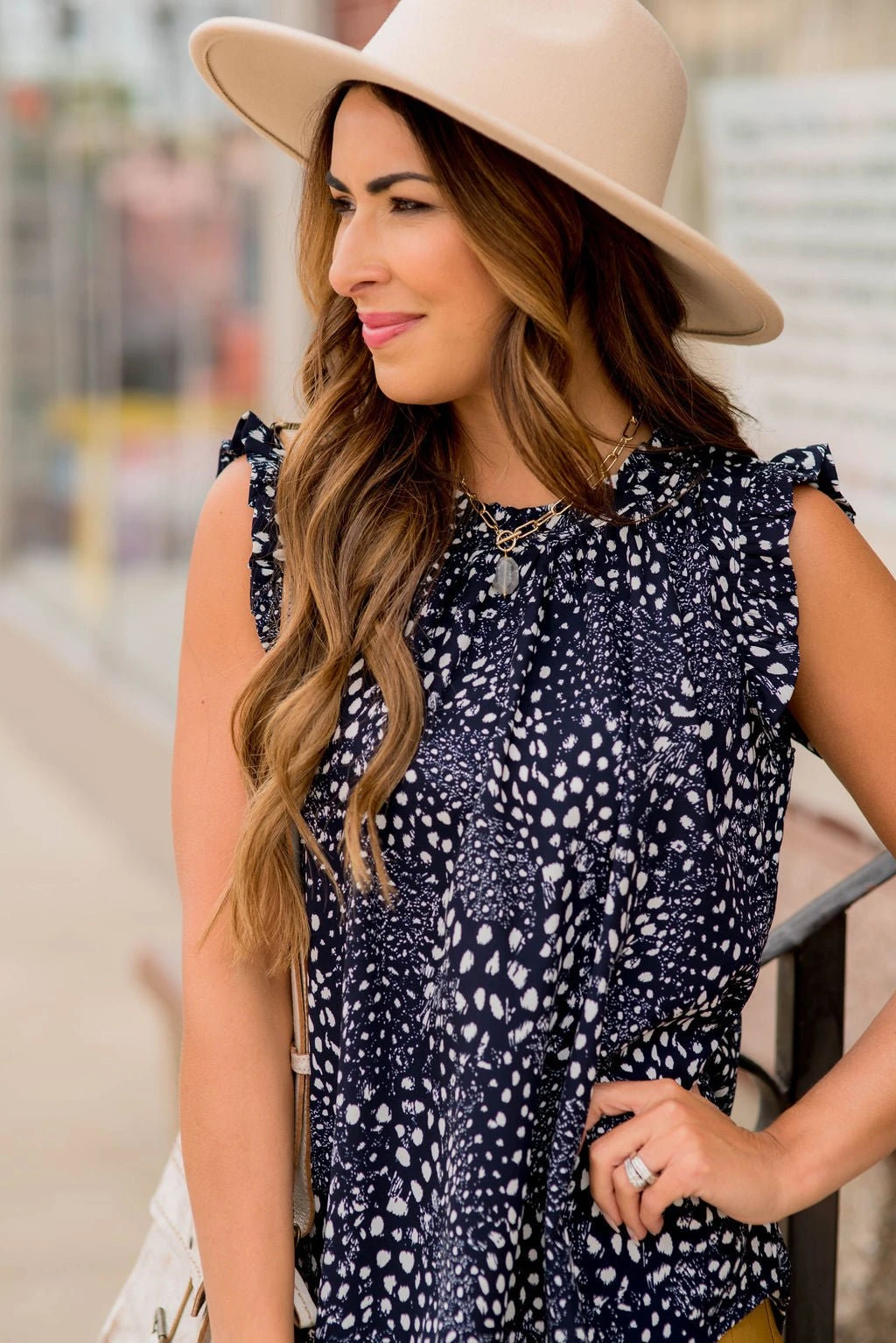 Mixed Spots Ruffle Trim Tank 8 Mixed Spots Ruffle Trim Tank - Image 8