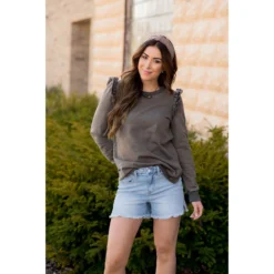 Posh Raw Ruffle Edged Crewneck 32 Posh Raw Ruffle Edged Crewneck -Women's Clothing Store BB 8863 ad3598b4 1fea 4768 be13 5a5d8976b901