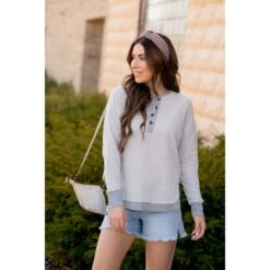 Mock Layered Button Thermal Sweatshirt 22 Mock Layered Button Thermal Sweatshirt -Women's Clothing Store BB 8871 209a5ddd 938e 428f 9446 d952f19a19d0