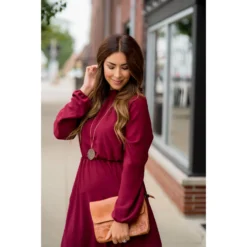 Textured Long Sleeve Cinch Dress -Women's Clothing Store BB 8874 0d8f6c0c 7319 4fe6 b539 82f8f7938b87
