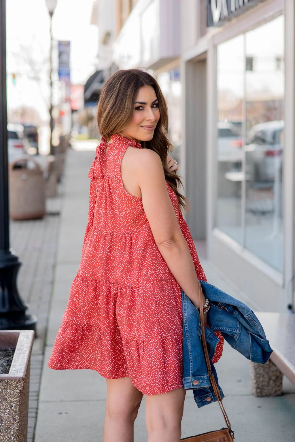 Spotted Tiered Tie Back Dress 15 Spotted Tiered Tie Back Dress - Image 15