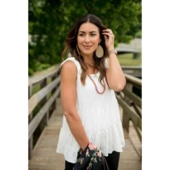 Eyelet Peplum Tie Tank -Women's Clothing Store BB 8907 197e8ae0 050f 4f6f aa40 27fafa8ab2ec