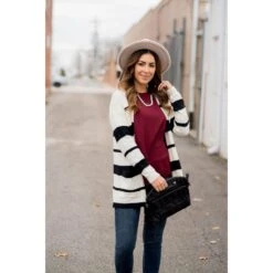 Multi Size Stripe Cardigan -Women's Clothing Store BB 8936 09037172 31a7 414c a446 b565a7bc0db5