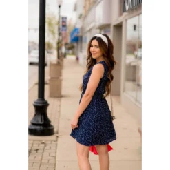 Speckled Tie Waist Tank Dress -Women's Clothing Store BB 8948 ba79828f aa5e 45af 879d acfb635b6bfa