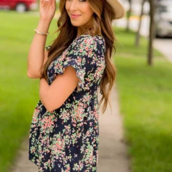 Watercolor Blooms Ruffle Accent Peplum Blouse -Women's Clothing Store BB 8970 2e7b4c5d 8991 42c2 9ea3 fd3c1f776895 655403