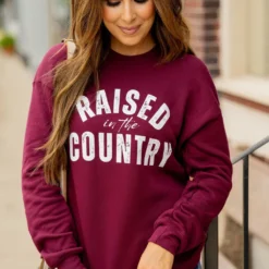 Raised In The Country Cursive Graphic Crewneck -Women's Clothing Store BB 8979 682e92d0 4261 4bd8 a7f4 a36b917ac5f0 567080