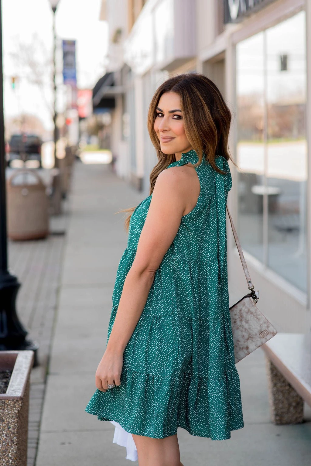 Spotted Tiered Tie Back Dress 18 Spotted Tiered Tie Back Dress - Image 18