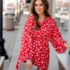 Floating Floral Wrap Top Dress