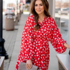 Floating Floral Wrap Top Dress