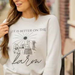 On The Farm Graphic Crewneck 7 On The Farm Graphic Crewneck -Women's Clothing Store BB 9001 e55988ed b7bc 4d1d 8fb0 11900e18d292 782686