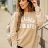 Raised In The Country Lightly Ribbed Graphic Crewneck