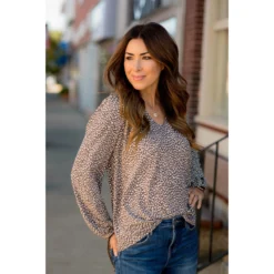 Sketched Leopard Spotted V-Neck Blouse -Women's Clothing Store BB 9015 9c05af85 708f 4d28 9c93 3f5a476a565f