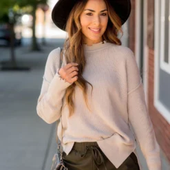 Distressed Side Slit Sweater 17 Distressed Side Slit Sweater -Women's Clothing Store BB 9023 b79384f9 932d 400e 99e1 4a3dd3dc1a80 588271