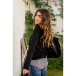 Faux Layered Stripe Lined Hoodie -Women's Clothing Store BB 9043 c4b0335c d852 4b26 be14 08f2c6f43c35