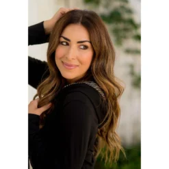 Faux Layered Stripe Lined Hoodie -Women's Clothing Store BB 9045 26030813 6ac6 4b10 a381 fcd71983521e