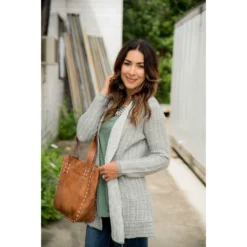 Mixed Knit Cardigan -Women's Clothing Store BB 9048 41ac88f0 1721 4527 8622 cc6747a66332