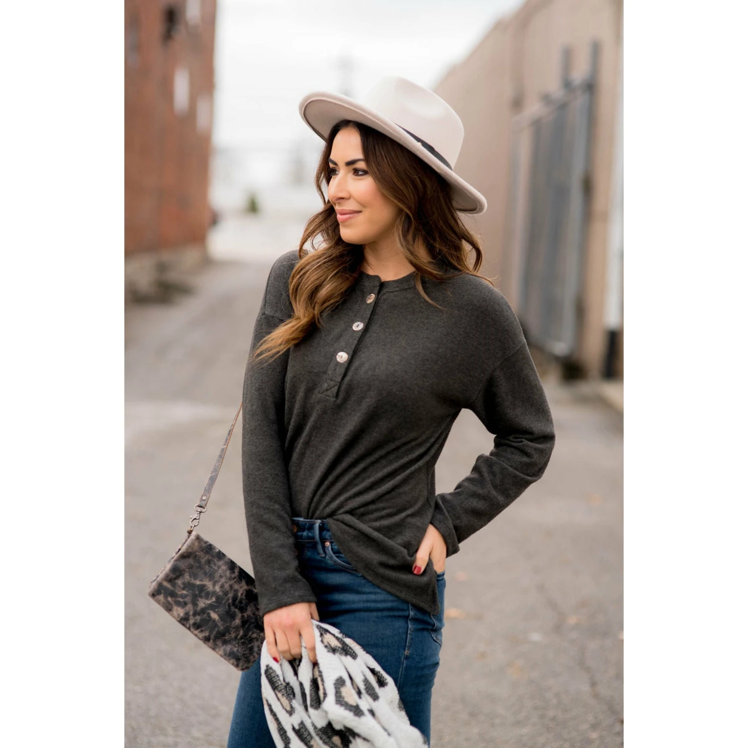 Button Down Long Sleeve Tee 5 Button Down Long Sleeve Tee - Image 5