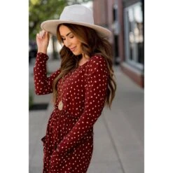 Dotted Pocket Long Sleeve Dress -Women's Clothing Store BB 9084 0e441a2e e2df 4b19 863a 60ecf97b8fcc