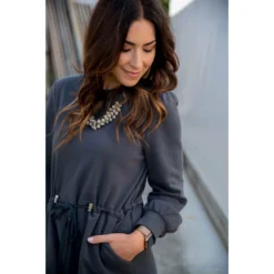 Tie Waist Pocket Sweatshirt Dress -Women's Clothing Store BB 9090 fd2d9fa6 78ee 43b5 8343 0ed6aa313981