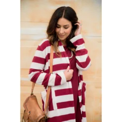 Wide Striped Cardigan -Women's Clothing Store BB 9143