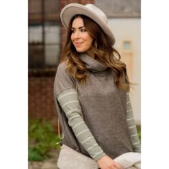 Double Lined Faux Poncho Style Sweater -Women's Clothing Store BB 9146 51d572d8 a14c 4702 9183 ff4eae819aa5