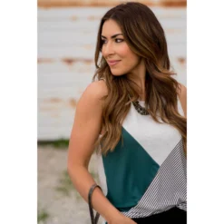 Tri Blocked Striped Tank -Women's Clothing Store BB 9149 d703dc54 68a0 4116 b220 4a2a6563694d
