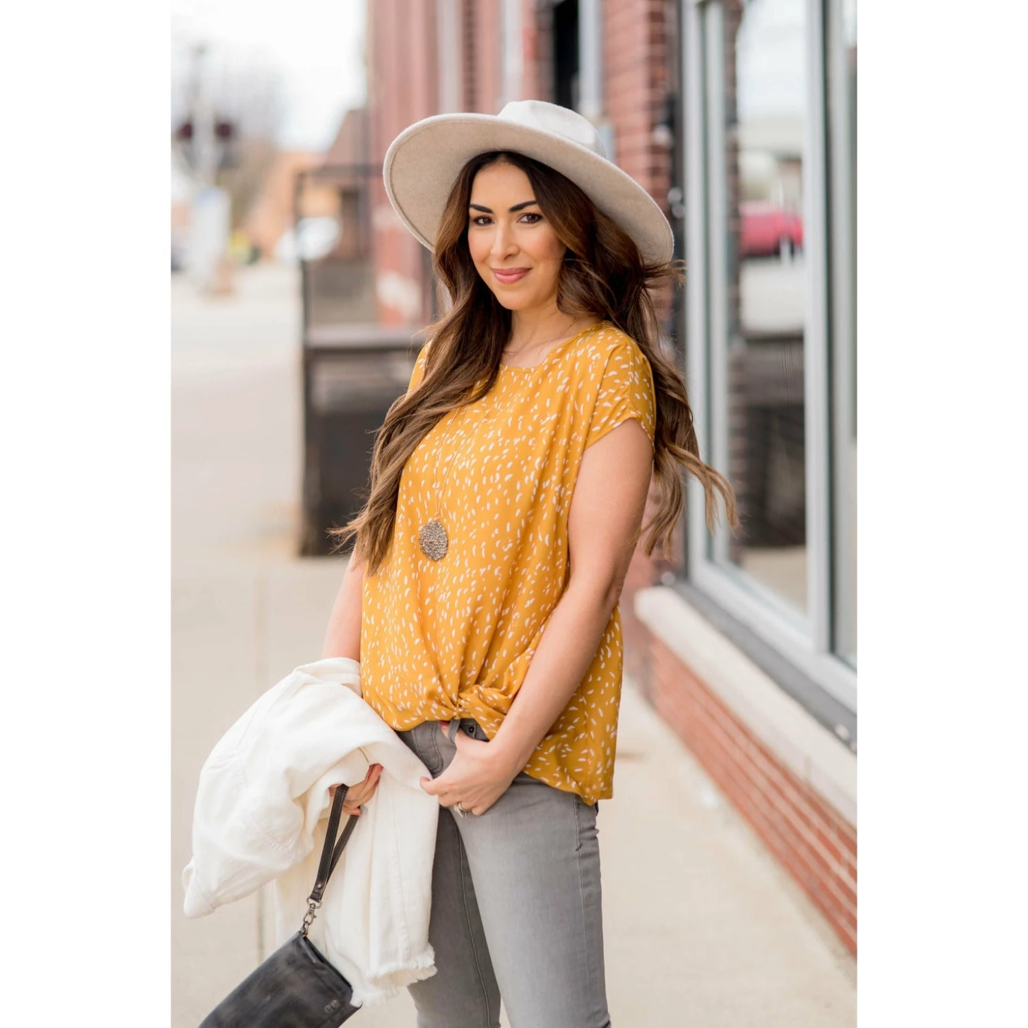 Feather Speckled Front Knot Tee 10 Feather Speckled Front Knot Tee - Image 10