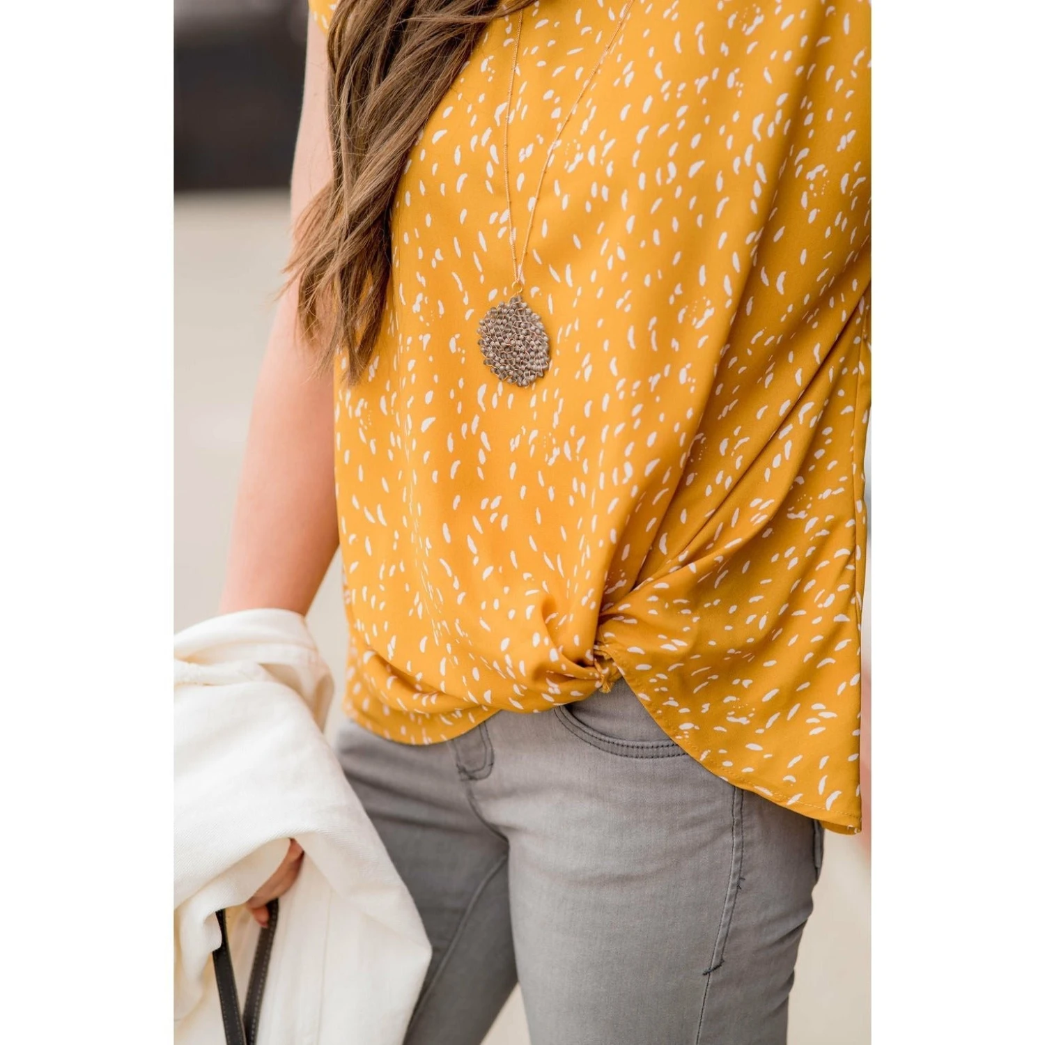 Feather Speckled Front Knot Tee 12 Feather Speckled Front Knot Tee - Image 12