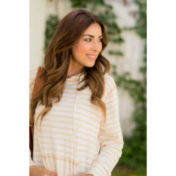 Double Mixed Striped Hoodie -Women's Clothing Store BB 9175 849d117a 4672 41a1 ad06 380a6ce871af