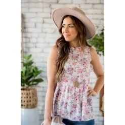 Ruffle Floral Peplum Tank -Women's Clothing Store BB 9181 a5c7d6e2 2669 4fea 9147 ea40a02e26d1