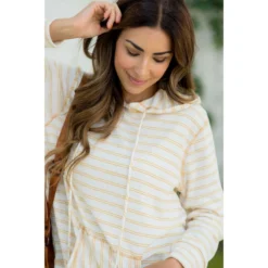 Double Mixed Striped Hoodie -Women's Clothing Store BB 9189 fa908ef9 52d1 4429 9fe1 691c955e57bf 266491