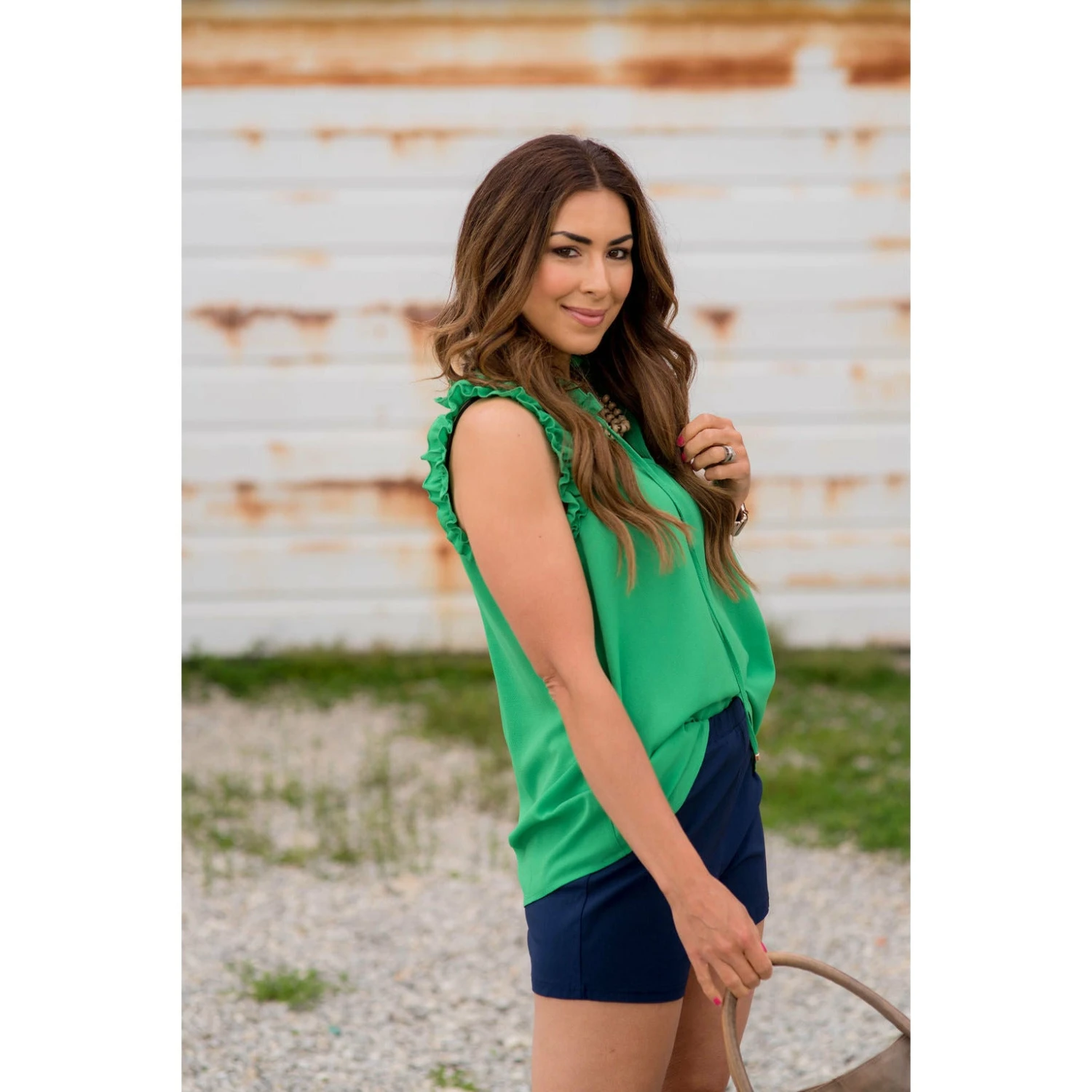 Double Ruffle Tie Neck Tank 9 Double Ruffle Tie Neck Tank - Image 9