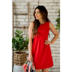 Textured Scalloped Tank Dress -Women's Clothing Store BB 9207 ceea7a39 2727 47ab a1b8 bbdd72ccc960