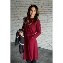 Cinched Waist Tie Dress -Women's Clothing Store BB 9222