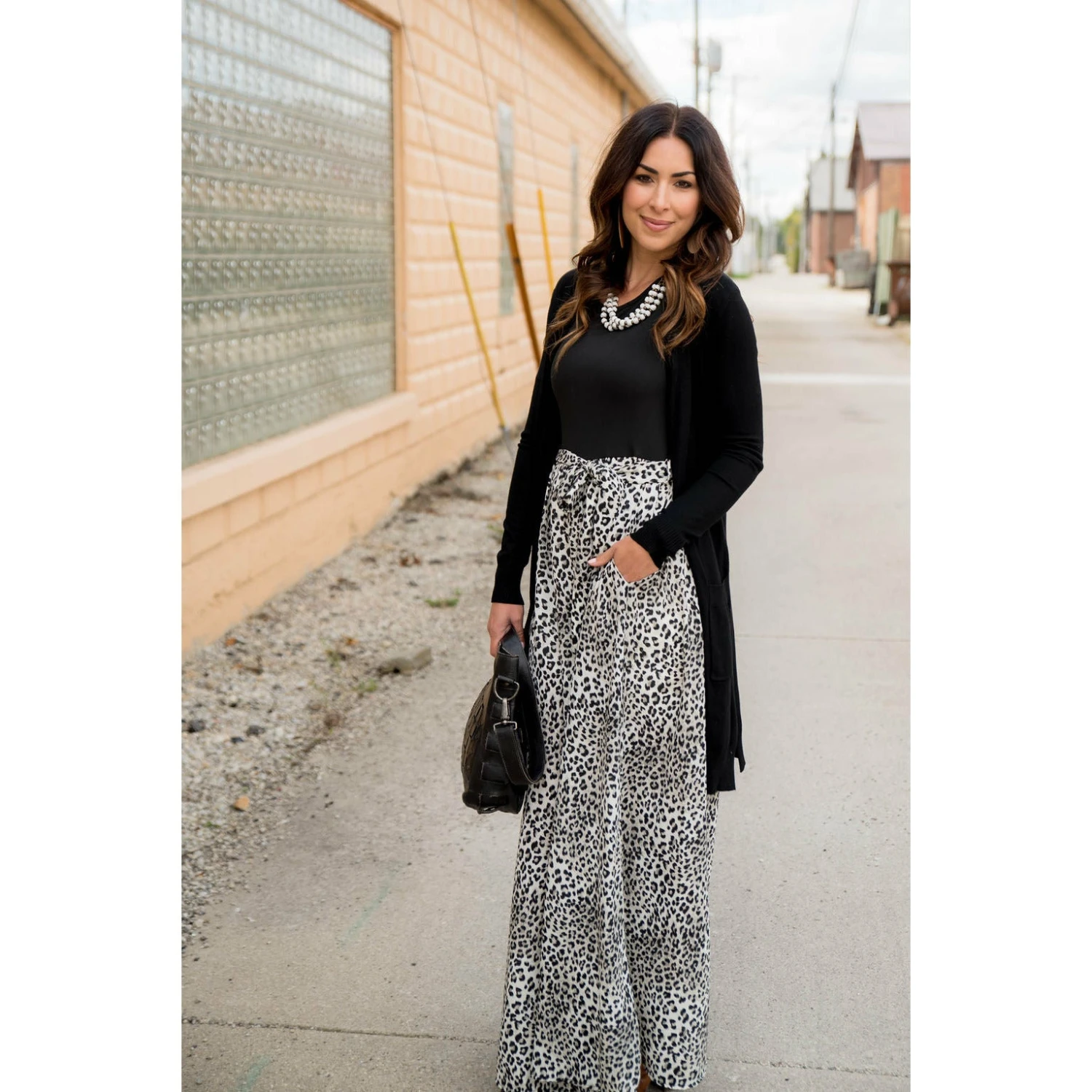 3/4 Sleeve Leopard Bottom Maxi 4 3/4 Sleeve Leopard Bottom Maxi - Image 4