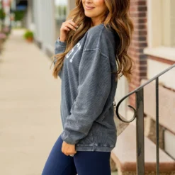 Bold Midwest Ribbed Crewneck -Women's Clothing Store BB 9235 c62e79c4 55c8 4581 a84f 7a0589102665 837471